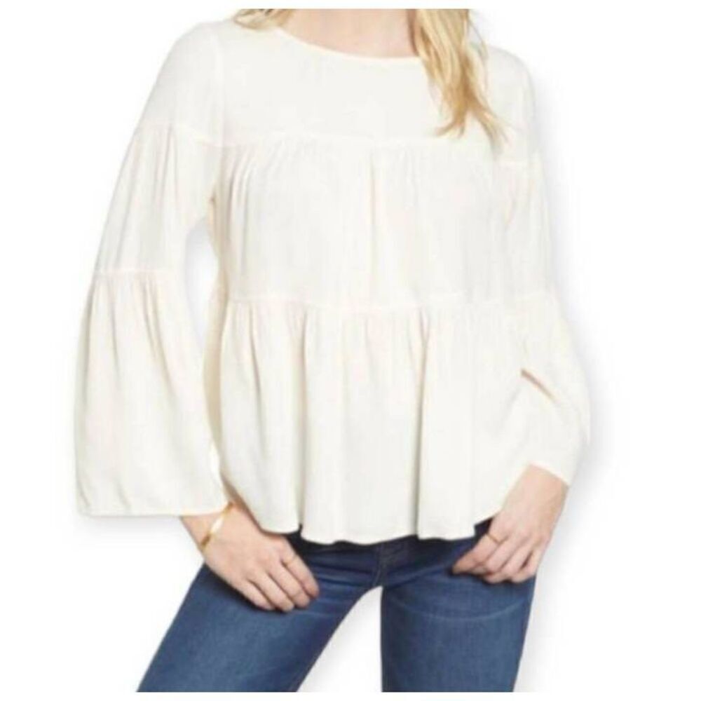 MADEWELL CREAM TEARED BLOUSE SZ.XS GUC.